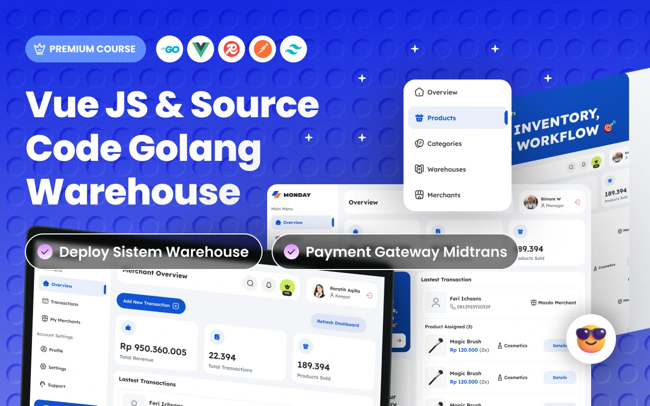 Kelas VueJs & Source Code Golang: Warehouse & Point of Sale di BuildWithAngga